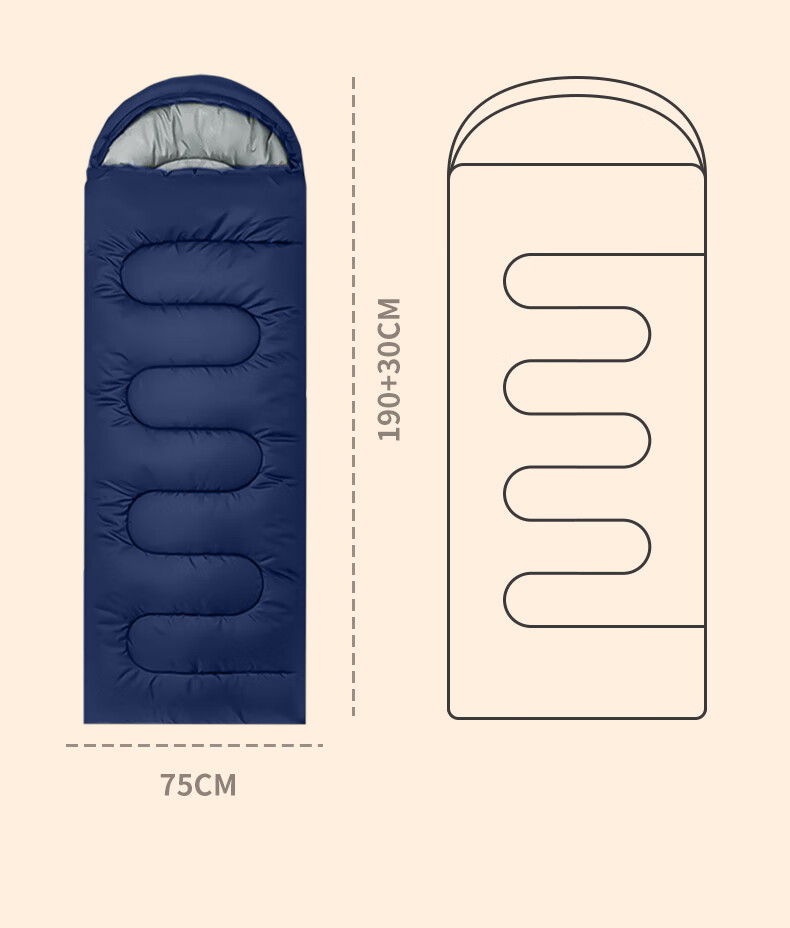 Arctic Wolf Outdoor Adult Thickened Warm Cotton Sleeping Bag Travel Camping Indoor Office Nap Four-Season Anti-Dirt Sleeping Bag 10