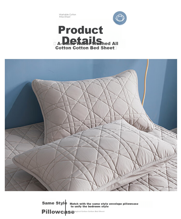 Wuyinliangpin Pure Cotton Quilted Mattress Cover, Single Piece Protective Cover for Bedding, All-Inclusive Dust-Proof Cover, 180x200cm 15