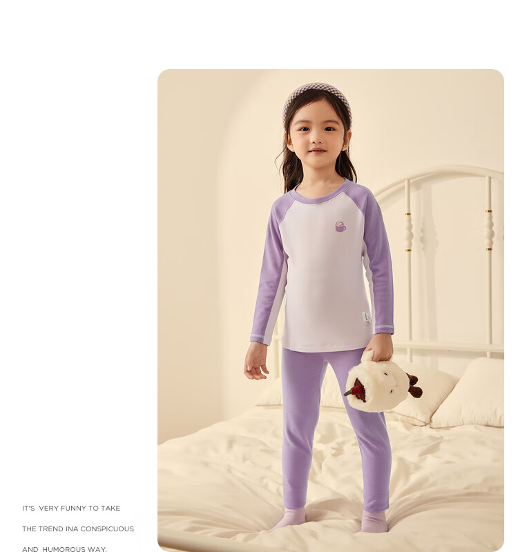 Balabala Thermal Underwear Set Thickened Autumn Winter Comfortable Girls Autumn Clothes and Pants Warm Ginger Heating Pajamas 208424169008 14