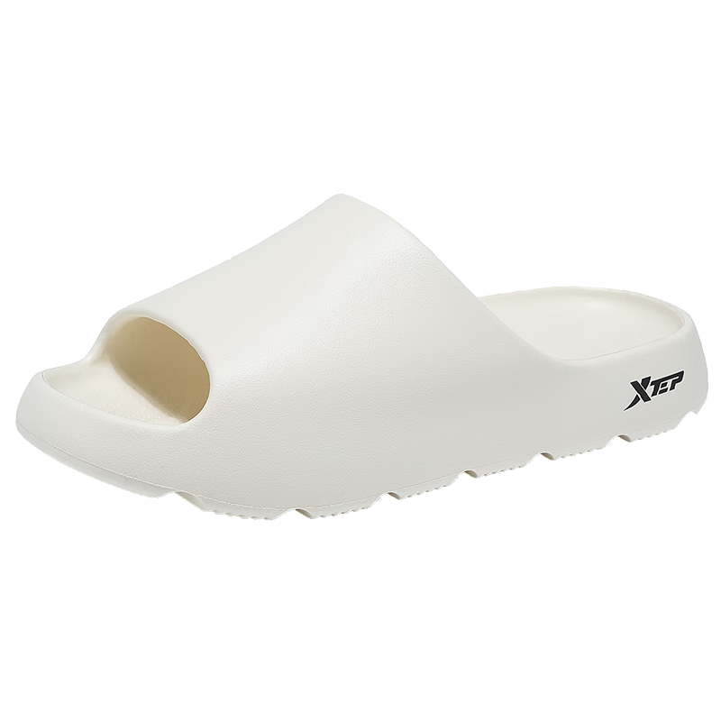 XTEP Men's Slippers, Slide Sandals for Men, Summer Outdoor Sports Slippers, A461 White, Size 42-43