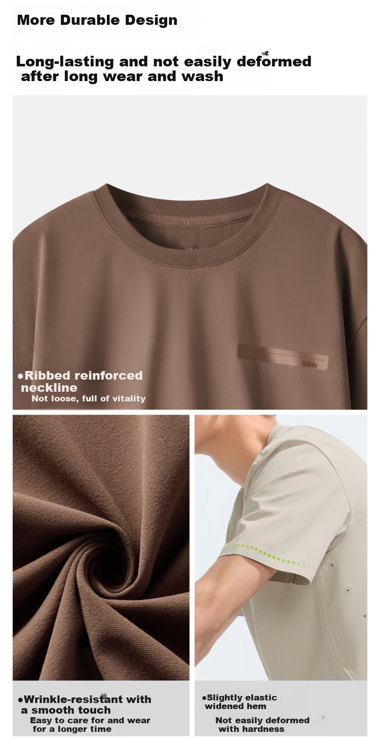Beneunder Men's Short-Sleeve Summer Outdoor Breathable Sports T-Shirt, Sweat-Resistant Multi-Functional Round Neck T-Shirt DR618 16