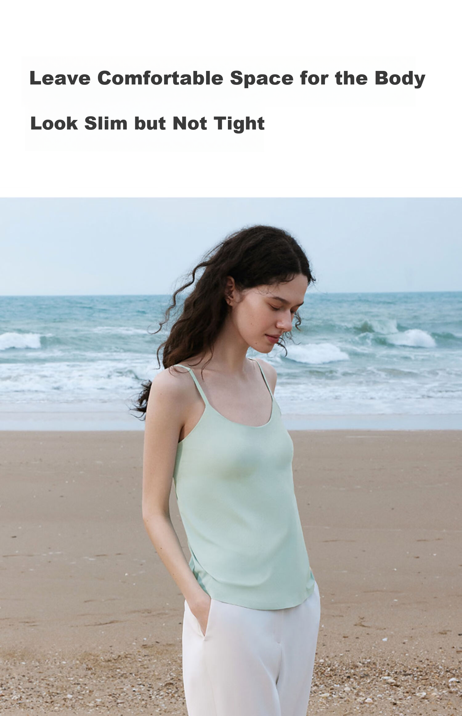 Ubras Liu Wen Same Style Mint Cooling Strap Tank Top for Women, Breathable One-Size Underwear, Upgraded Version, Ripple Blue 13