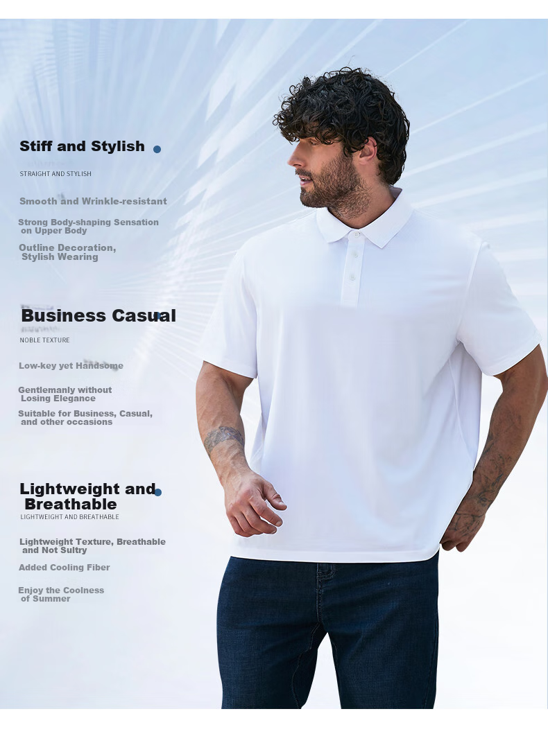 Dibinze Large Size Polo Shirt for Men, Plus Size Loose Fit Cool Business Casual Collared T-Shirt, White, 8XL 11