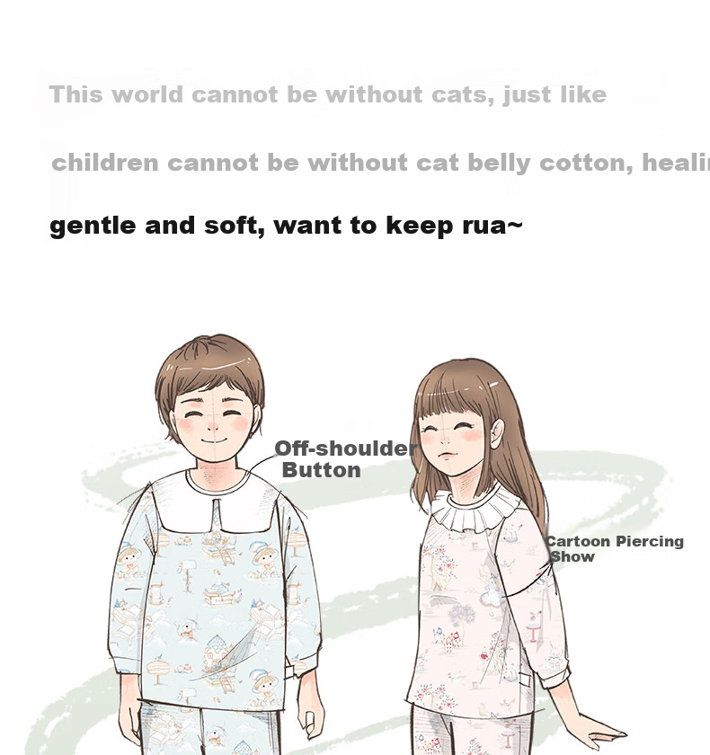 Beitaisi Children's Home Wear Set, Spring And Autumn Stylish New Design, Baby Pajamas, Pure Cotton Clothes, Class A Seamless, for Boys And Girls 2