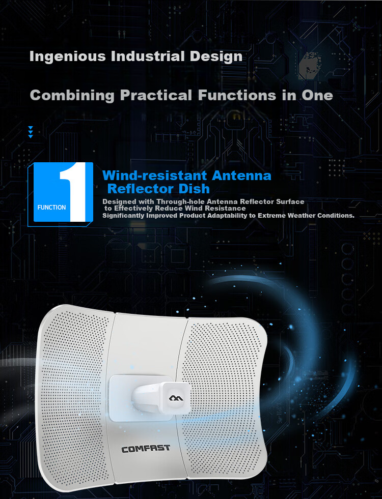 COMFAST Outdoor 11km Long-Range Transmission Bridge, 900Mbps 5.8G Anti-Interference CPE, Elevator Monitoring Transmission, Wireless WiFi Bridge, Outdoor AP Waterproof And Dustproof CF-E319A 7