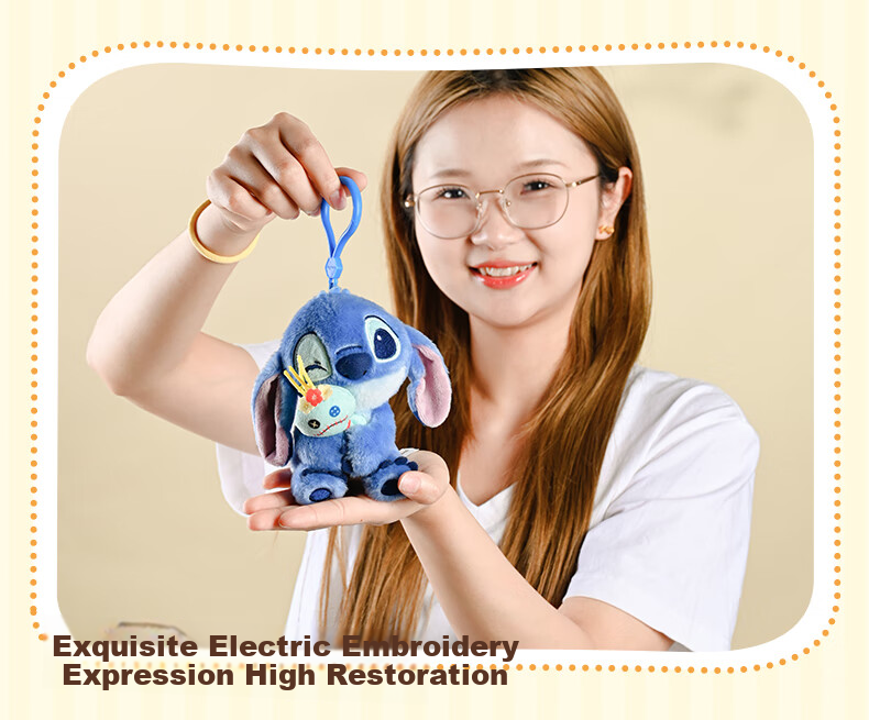 Disney Stitch Hug Small Gold Pendant, Stitch Plush Toy Doll, Birthday Gift for Girls And Childre 4