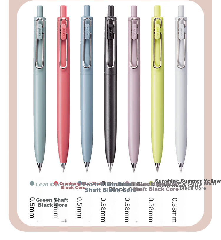 Uni-Mitsubishi Uni-Ball One Series, Small Concentrated Core Second Generation Blue Gel Pen, Aesthetically Pleasing 0.5mm Signing Pen, UMN-SF 5 Pcs 14