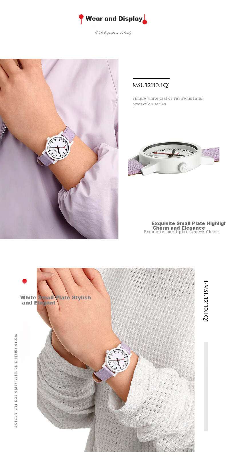 Mondaine Swiss Imported Genuine Quartz Casual Women's Watch, Qixi Valentine's Day Gift MS1.32120.RB 2