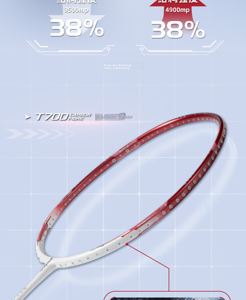 KUMPOO Badminton Racket, Full Carbon Fiber, 6U Ultra-Light, Smoky Wind Training, Offensive Single Racket, Steel Rose-Silver (Pre-Strung) 5