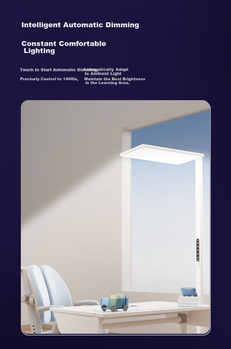 Panasonic Floor-Standing Eye Protection Lamp Premium Edition, Purple Light 150W, Large Panel, Full Spectrum Eye Protection Study Lamp 19