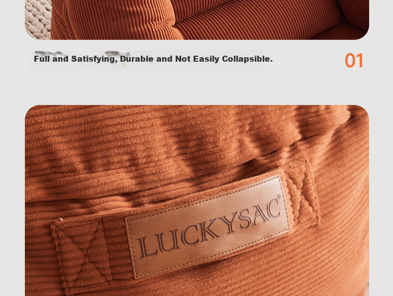LUCKYSAC Lazy Bean Bag Sofa Chair for Living Room, Bedroom, Balcony, Single Person, Extra Large Olive Green Set 30