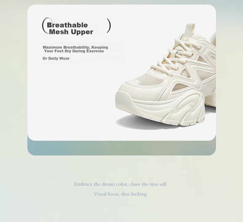 Basto 【Slim Waist】25 Mall Mesh Dad Shoes Thick Sole Women's Casual Shoes B8889BM5 White Size 37 7