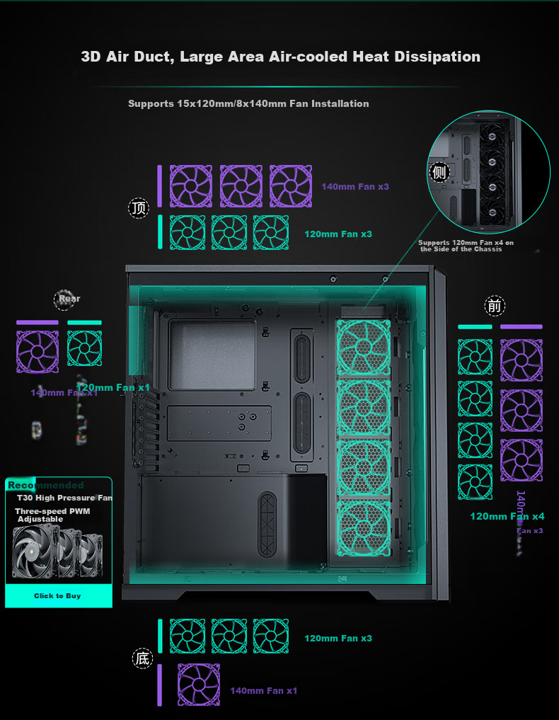 PHANTEKS PK620 Side-Transparent Server NAS Multi-Hard Drive AI Workstation Computer Case (Supports EATX/EEB Dual Motherboard/Dual Power Supply/5090/DL) 6