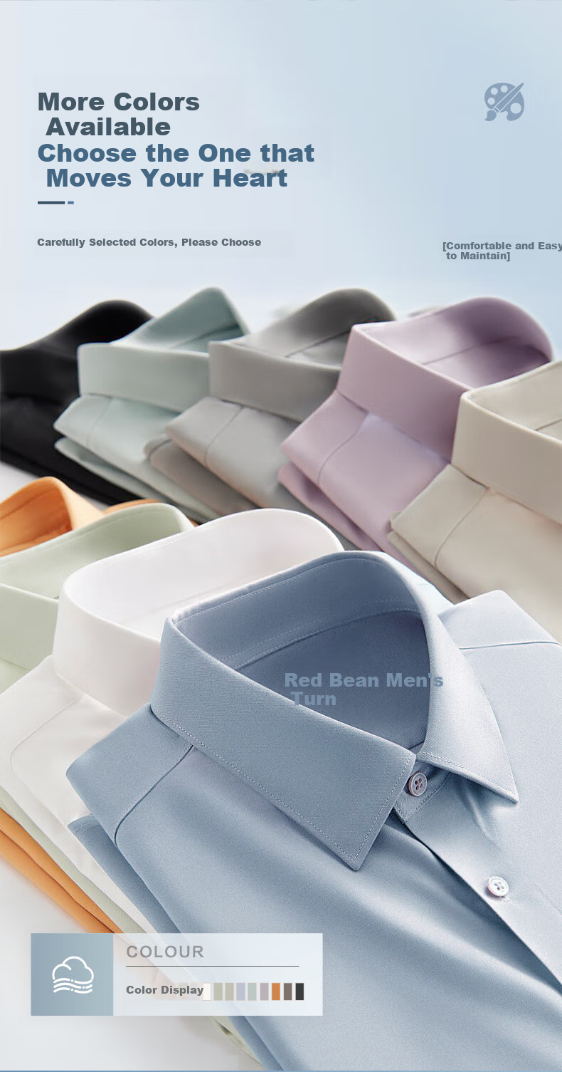 Hodo [Light Cloud Shirt] Modal Silk Blouse, Men's Long-Sleeve Casual Shirt, Wrinkle-Free Dress Shirt 9