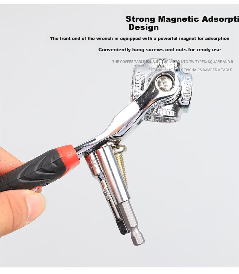 Honggong Multi-Functional Socket Wrench Set, 52-In Adjustable Hex Wrench, Screwdriver, Dog Bone, And Repair Tool 6