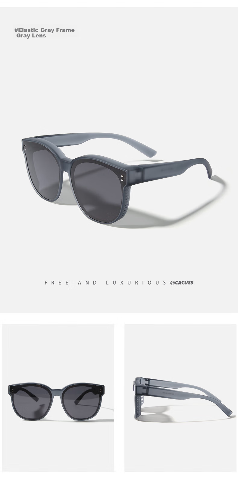 CACUSS Polarized Sunglasses for Nearsighted People, Driving Anti-Glare Glasses, Aviator Sunglasses for Men And Women, Face-Slimming Effect 8