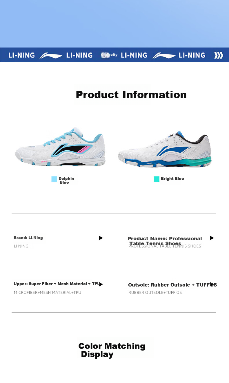Li-Ning Table Tennis Shoes Eagle Eye 3.0 PRO Breathable Wear-Resistant Non-Slip Sports Shoes for Men And Women, Competition Training Shoes, Size 43 8
