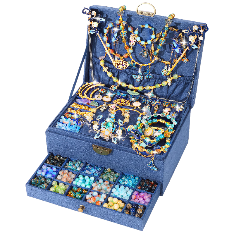 Luo Li Girl Birthday Gift Children's Ancient Style Beaded DIY Bracelet Handmade Jewelry for Girls Age 7-12 Children's Day