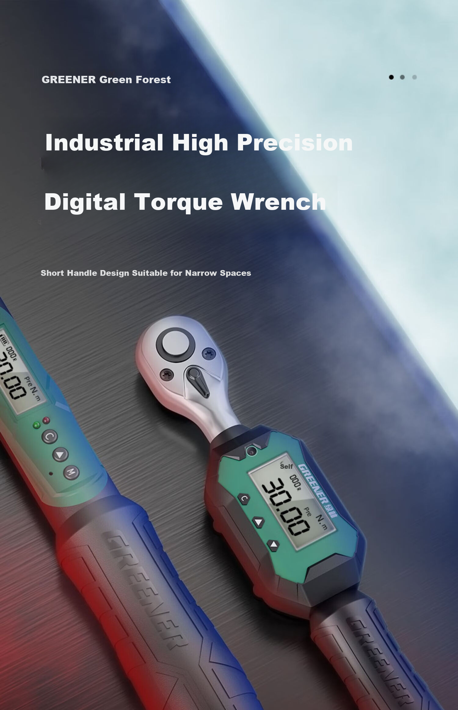 GREENER 1/4 Small Digital Torque Wrench, 0.9-30Nm High-Precision Industrial Ratchet Torque Set for Home And Motorcycle Use 1