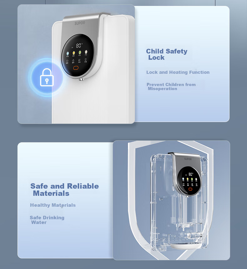 SUPOR Bottled Water Dispenser, Home Wall-Mounted Instant Hot Water Machine, Sideboard Direct Drinking Machine, Ultra-Thin Rapid Heating, Can Connect to Bottled Water, Touch Control Operation, Multiple Temperature And Water Level Settings, UG02A 22