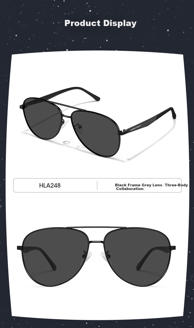 HLA [Three-Body Collaboration] Polarized Sunglasses, Carbon Fiber Sunglasses for Men, Driving-Specific Glasses, Birthday Gift 9