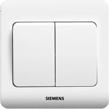 SIEMENS 5TA02161CC1 Выключатель/розетка, двойной переключатель, 86-тип, скрытый монтаж, элегантный белый