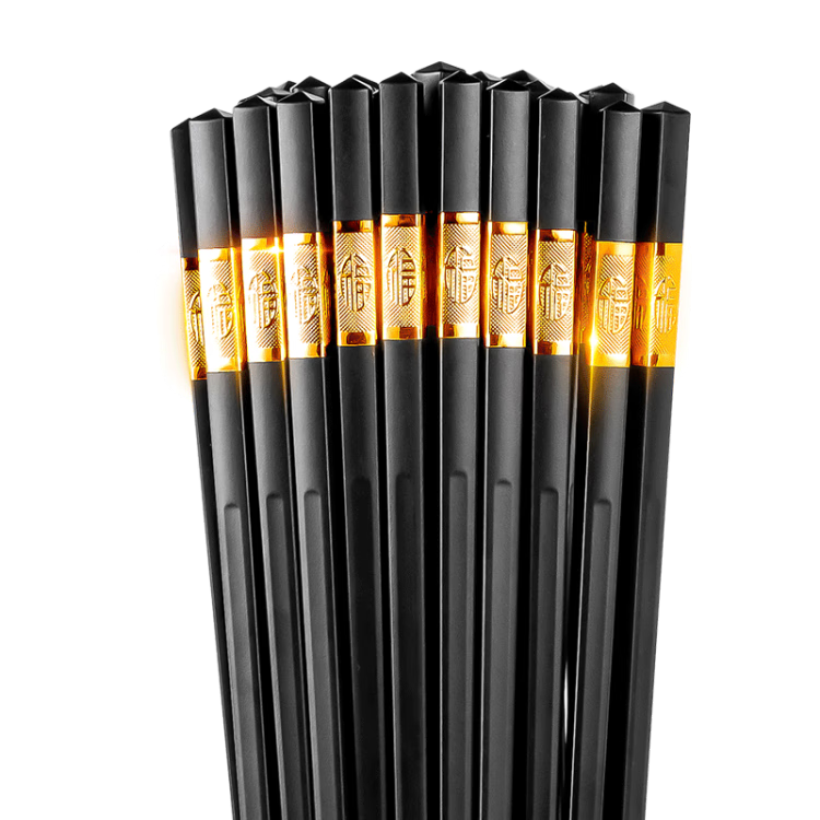 JD Jingzao PPS Alloy Chopsticks Household Food Contact Grade Antibacterial and Mildew Resistant High Temperature Resistant 220° 12 Pairs