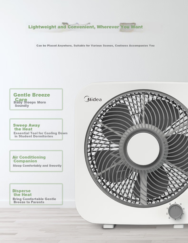 Midea Electric Fan, Home Desktop Small Fan, Hongyun Fan, Dormitory Bedroom Energy-Saving Electric Fan, Table Fan, Oscillating Fan, Quiet Low-Noise Five-Blade Fan, KYT25-22MW 5