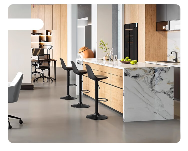 Huakaizhixing Bar Stool, High Chair, High Stool, Adjustable Height Bar Stool with Backrest, Home Chair, Large Base, BY520 Black 7