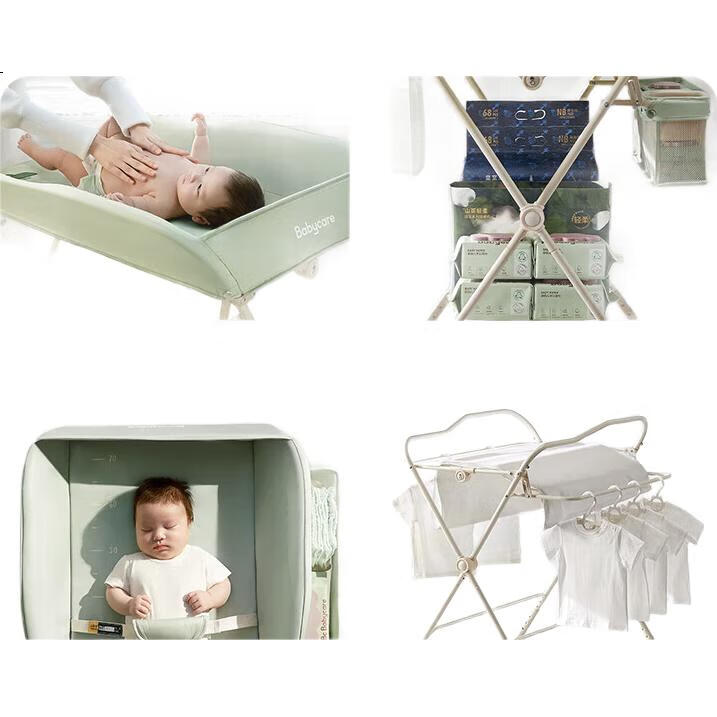 Babycare Пеленальный столик складной, многофункциональный, с массажем, передвижной, синий