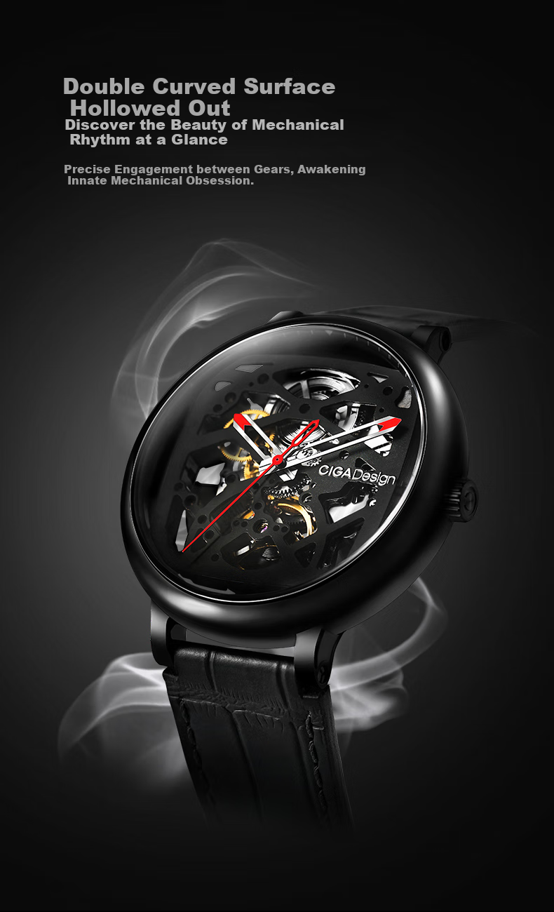 CIGA Design Z Series Square And Round Path Fully Skeletonized Mechanical Watch for Men, Birthday Gift 2