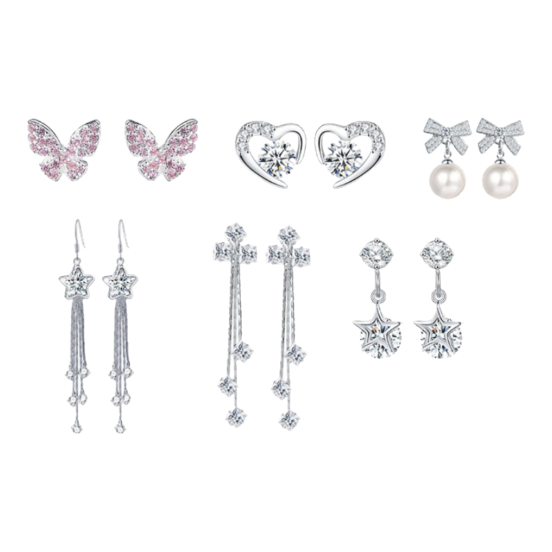 MANHE S925 Silver Weekly Stud Earrings Gift Box for Women, New 2026 Style Birthday Gift for Wife, Girlfriend Or Female Friend