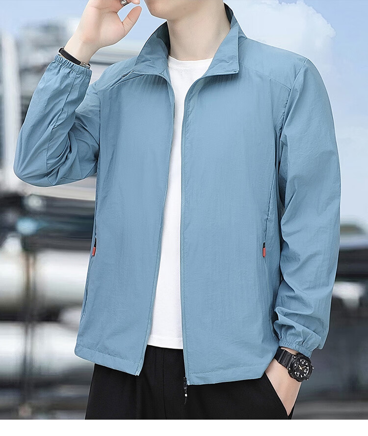 JEEP SPIRIT Men's Summer Sunscreen Ice Silk Jacket UV Protection Breathable High-End Lightweight Quick-Dry Coat 2