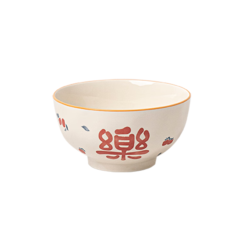 JD Original Bowl, Household Noodle Bowl, Ceramic Tableware Rice Bowl, Ceramic Bowl, Celebration Rice Bowl, 4.5 Inches * 6