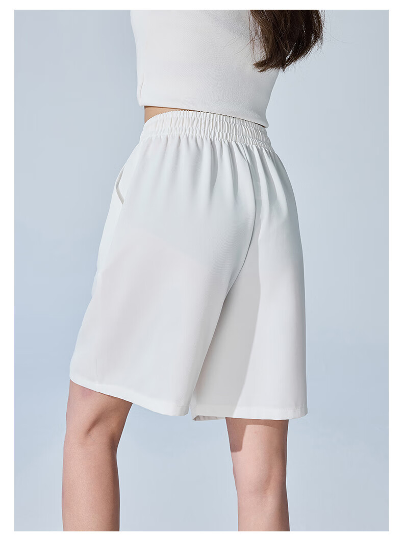 XUEXIMAN Women's Summer Thin Loose Wide-Leg Five-Point Suit Shorts High-Waist A-Line Slim Casual Pants 13