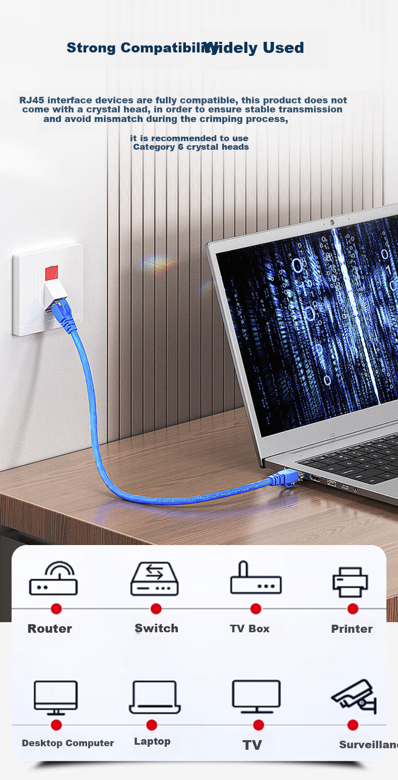 Honeywell Category 6 Ethernet Cable, Gigabit High-Speed Broadband Cable CAT6 for Home Computer Router Network Engineering Monitoring, 8-Core Twisted Pair Patch Cord, 305 Meters, 0.57±0.005mm 11