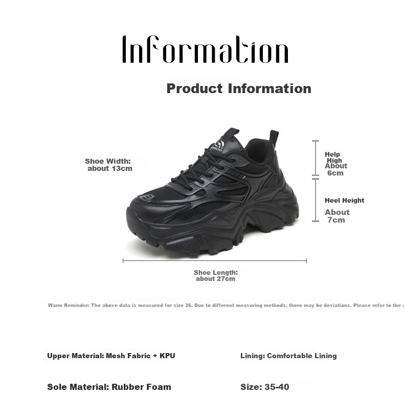 Yierkang Women's Chunky Sneakers, Height-Increasing Sports Shoes, Breathable Versatile Mesh Casual Shoes for Spring/summer 2026, White, Size 40 2
