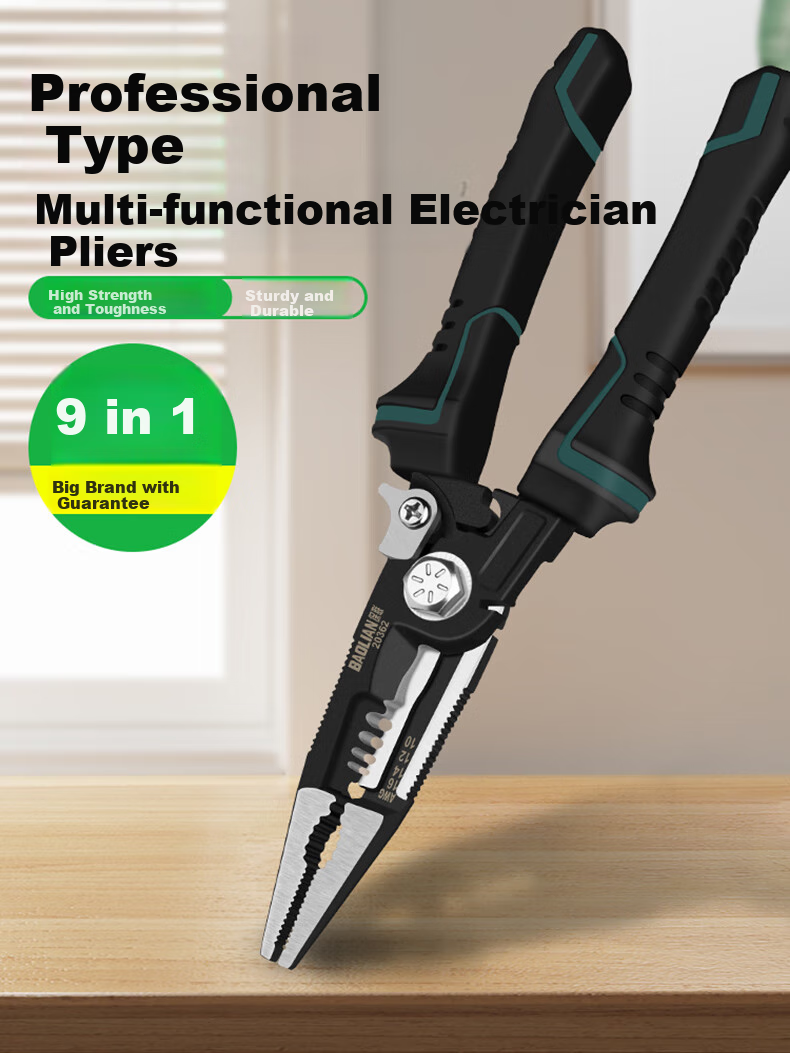 Baolian Electrician's Pliers, Multi-Functional Wire Cutters, Tiger Pliers, Universal Pliers, Electrician's Needle-Nose Pliers, Electrician's Pliers, Wire Cutters, Hand Pliers 1