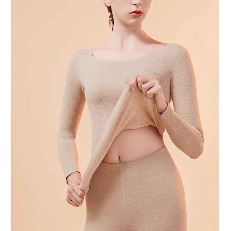 MOXTOC Premium German Velvet Thermal Underwear Set for Women Autumn Winter Soft Cotton Seamless Fleece Silk Autumn Clothes Slim Fit Base Layer 4