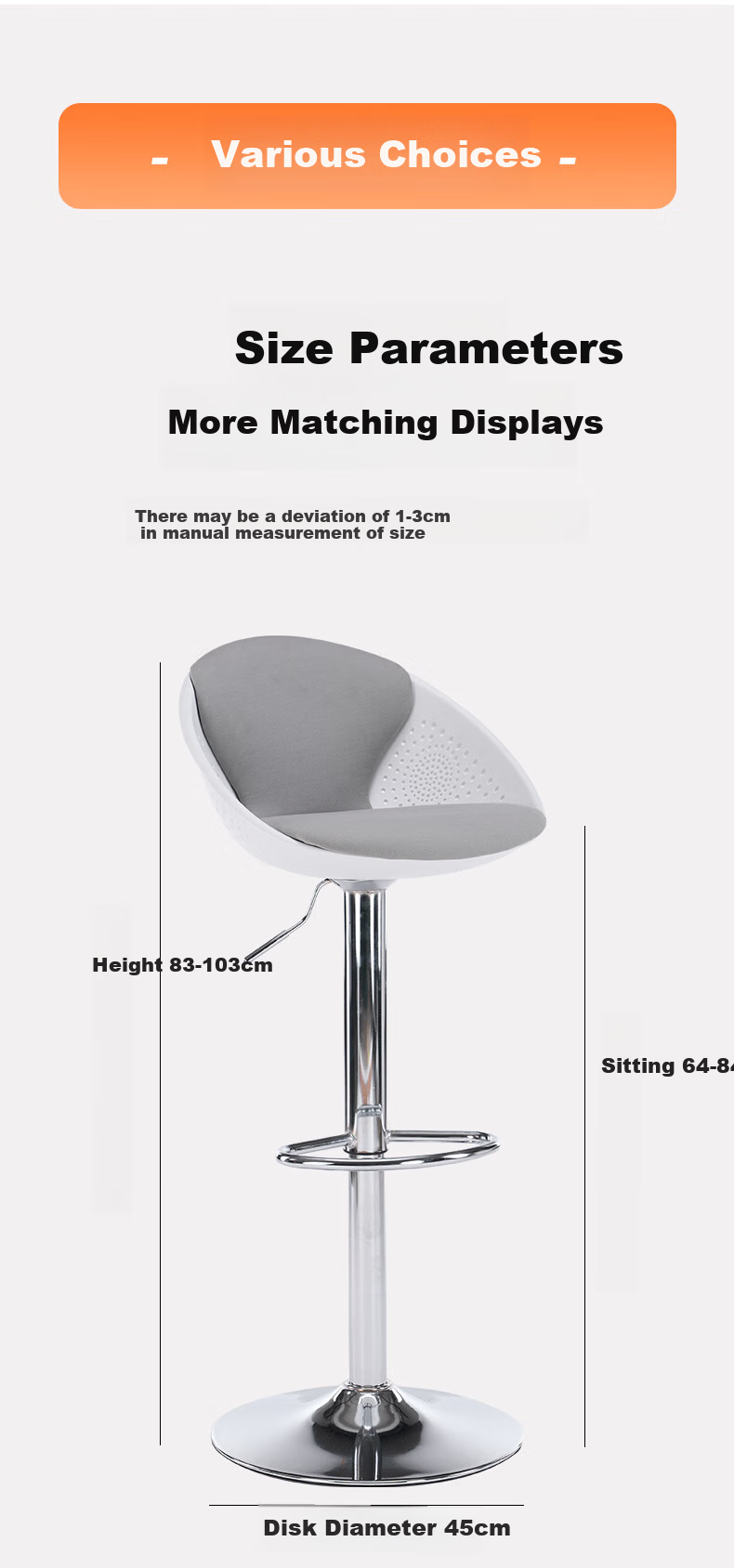 BECAUSES Bar Stool Adjustable Height Chair High Stool Swivel Chair Home Cashier Counter Chair Negotiation Chair 0181 Peacock Blue 15