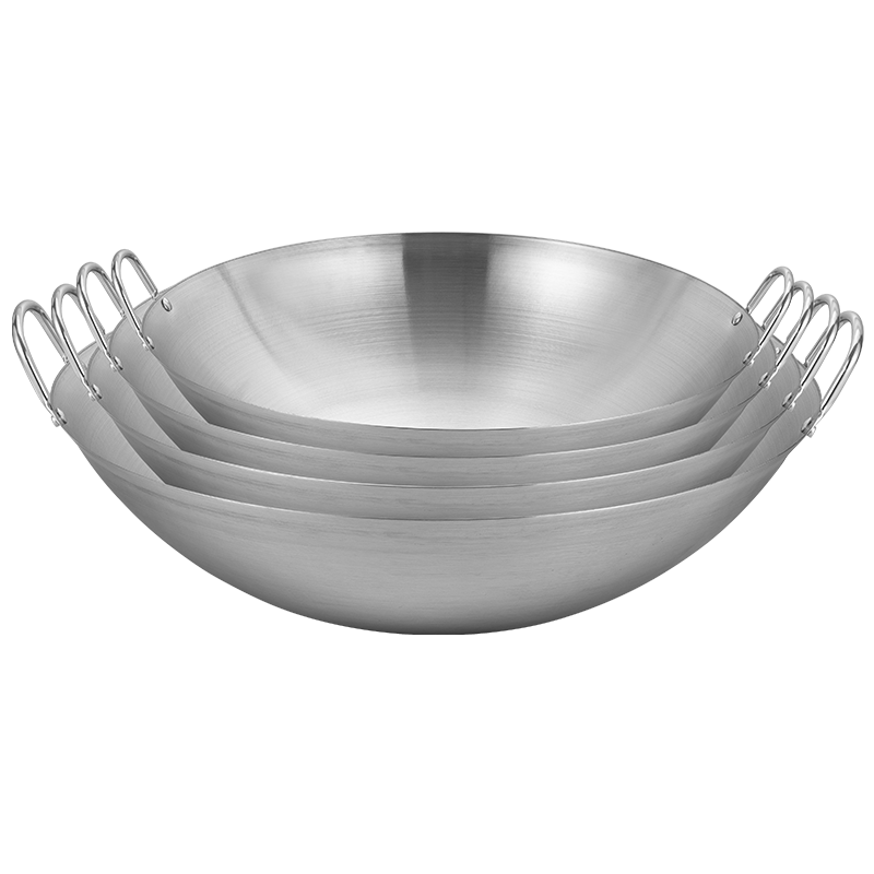 Jinyaoshi Stainless Steel Double-Handle Large Wok, Commercial Use, 50cm, Uncoated, for Restaurants And Chefs, Stir-Fry Pan, GK-SC