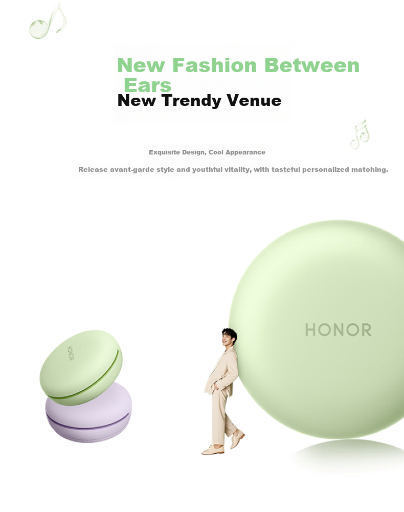 HONOR Earbuds A Pro [Subsidies], Bluetooth Earphones, HONOR Headphones, Noise Reduction, High Sound Quality, Long Battery Life, Compatible with HONOR, Huawei, Xiaomi Phones, White 3
