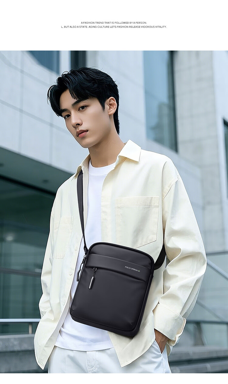 POLO Shoulder Bag for Men, Multifunctional Crossbody Bag, 10.9-Inch IPad Bag, Vertical Phone Bag, Sports Messenger Bag for Me 10