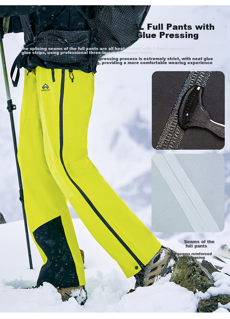 Pioneer Camp Hardshell Hiking Pants for Men, Durable Outdoor Windproof Waterproof Mountaineering Trekking Trousers with Breathable Long Pants 5