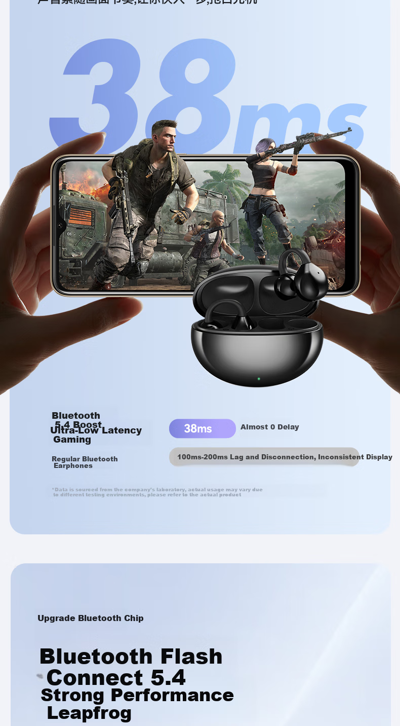 CLAISON Bluetooth Headphones 2025 New Clip-On Wireless Open-Bone Conduction Concept, Running Sports Call Noise Reduction Ear-Hook Suitable for Huawei Xiaomi Apple, M91-Starry Purple 12