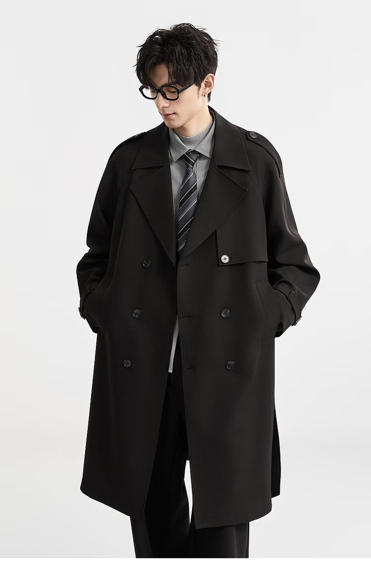 Earl Zuoer 2025 Autumn New Over-the-Knee Long Trench Coat Men's Business Casual Loose High-End Wrinkle-Resistant Non-Iron Overcoat 15