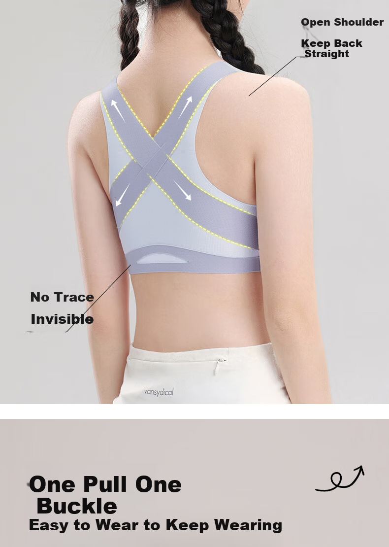 Ordifen Girls' Bra, Spring 2025 New Arrival, 2-Piece Set, Cross Front Closure, Anti-Sagging, for Puberty Ages 14-18, Vest Style 10
