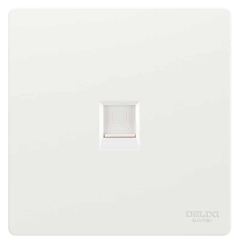 DELIXI Switch Socket CD806 Matte Frosted Cream Style Large Panel Category 6 Computer Socket Jade White