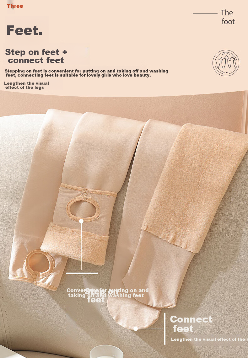LangSha 2-Pack Women's Bare Leg Miracle, Fleece-Lined Thickened Leggings Socks, Autumn And Winter Wearable, Seamless Thigh-High Stockings 7