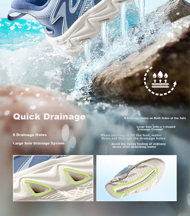361° Children's Shoes, Kids' Sports Shoes, Summer Boys' Lightweight Shock-Absorbing Outdoor Breathable River Tracing Shoes, Blue, Size 38 4